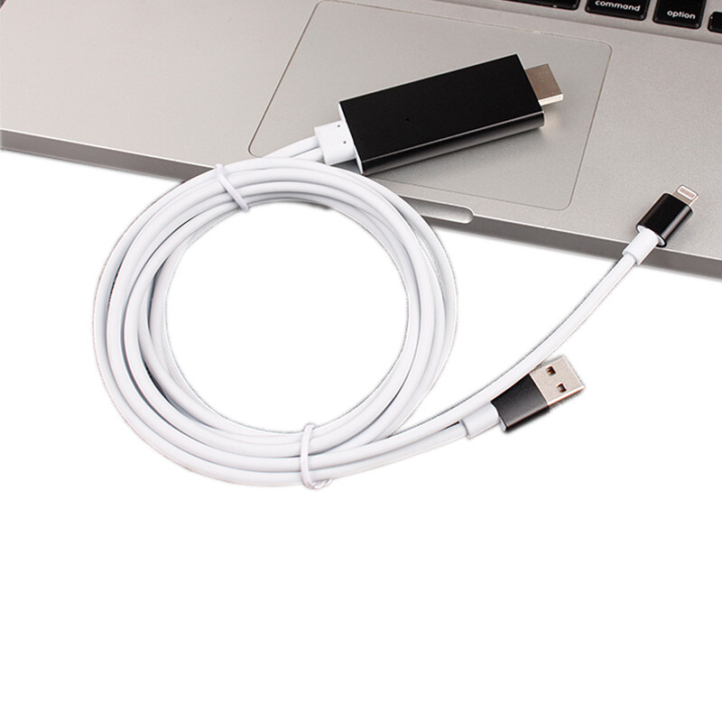 鈦瑞斯TERRIS 轉(zhuǎn)換線 iphone66Splusipad轉(zhuǎn)HDMI手機(jī)接電視高清 深灰色